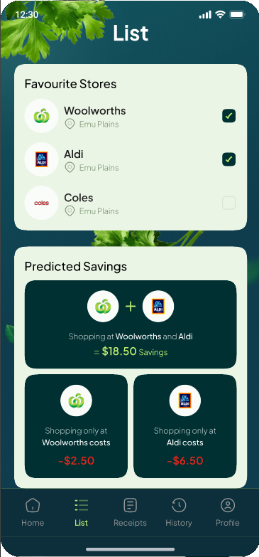 Shopping List App Screen